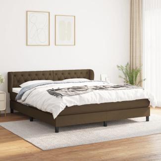 vidaXL Boxspringbett mit Matratze Dunkelbraun 160x200 cm Stoff 3126496