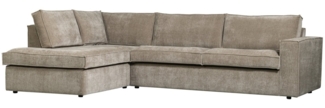 Ecksofa Hajo mit Cordbezug Links, Clay