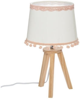Tischleuchte POMPOM, Dreibein aus Holz, 32 cm