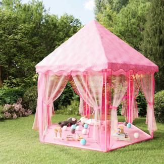 vidaXL Prinzessin-Spielzelt mit 250 Bällen, Stoff rosa, 133 x 133 x 140 cm