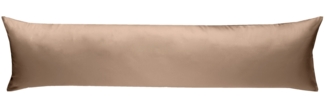 Mako-Satin Seitenschläferkissen Bezug uni / einfarbig hellbraun 40x145 cm von Bettwaesche-mit-Stil