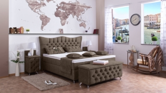 Meisterbetten Boxspringbett Rixi 200x220 in DS-Sand, Matratzenbezug Optiflex, Ergoflex-Topper