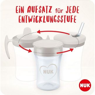 NUK Trinklernbecher NUK Trinklernset Evolution – Timeless Design, BPA-frei, Mitwachsendes 3-in-1-Set