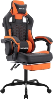 SUKIDA Gaming Stuhl mit Fußstütze Racing Chair Verstellbarer Orange
