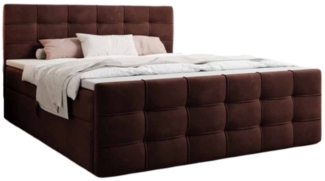 Luxusbetten24 Boxspringbett Luxor Samt, mit Stauraum