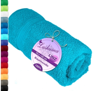 Lashuma Duschtuch - Badetuch Linz, Frottee (1-St), Blaues Handtuch Dusche 70x140 cm