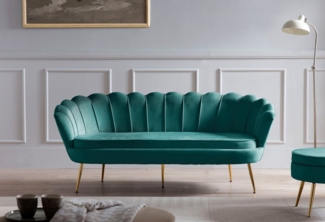 Muschelsofa 3-Sitzer SALESFEVER, Samtoptik Grün