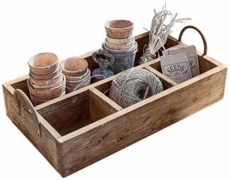 Mirabeau Tablett Tablett Jixel braun, Wiederaufbereitetes Tannenholz, Griffe: Eisen