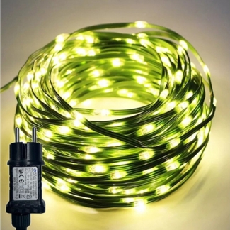 MUPOO LED-Lichterkette LED Lichterkette aus Grüner Draht,10-100M Weihnachtsbaum Lichterkette, mit Fernbedienung. Speicherfunktion & 8 Modi, IP65 Wasserdicht