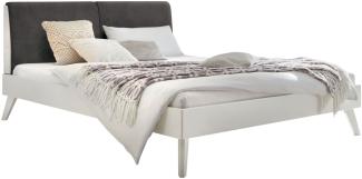 Hasena pronto - Wood Simone Massivholzbett 160x200 Buche weiss deckend, lackiert 327-Pepe beige