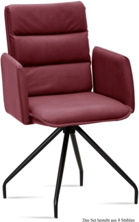 Armlehnstuhl (8er-Set) Dianne 52 x 92 x 60 Schwarz/Marsala