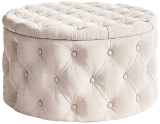 Lookway Hocker CHESTERFIELD runder gesteppter mit Staufach (Der gepolsterte hocker), mit Stauraum