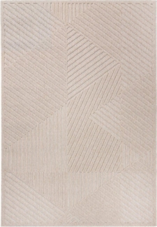 Mazovia Designteppich In- & Outdoor Teppich Wetterfest & UV-beständig Balkon - Beige Cream, 60x100 cm, Höhe 6 mm, Kurzflor, Weich, Pflegeleicht, Flachgewebe