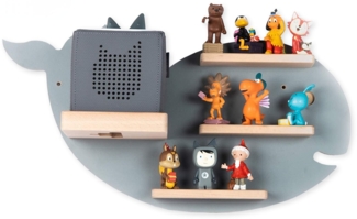 Boarti 'Wal' Tonies-Regal, grau, mit Platz für ca. 20 Figuren und Toniebox