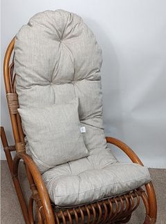 Rattani Polsterauflage Polster für Schaukelstuhl Liegestuhl 130 x 50 x 10 cm + Zierkissen 40x40, (Polster für Schaukelstuhl + Dekokissen), Stoff Uni Boheme Taube. Viele weitere Farben lieferbar.