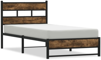 vidaXL Metallbett ohne Matratze Räuchereiche 100x200 cm 4017213