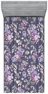 Abakuhaus Spannbettlaken Soft Dekorativer Stoff Bettwäsche Rund-um Elastischer Gummizug, Blumen Muster der blühenden Rosen