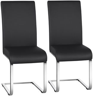 Yaheetech 2er-Set Freischwinger, Kunstleder, Schwarz, 41,5 x 55 x 103 cm