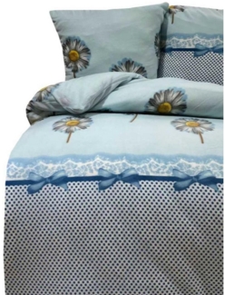 Buymax Bettwäsche Fleece Bettwäsche Winterbettwäsche Gänseblümchen, Fleece, 3 teilig, 200x200 cm, Bettwäsche kuschelig warm