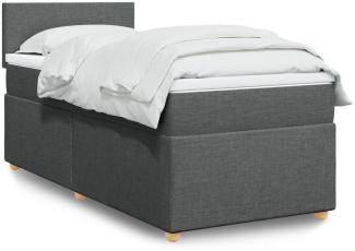 vidaXL Boxspringbett mit Matratze Dunkelgrau 100x200 cm Stoff 3288885