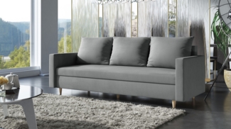AX LIVING Hyden 3-Sitzer Sofa mit Schlaffunktion 222 cm breit in Grau