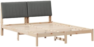 vidaXL Bettrahmen mit Kopfteil Braun 150 x 200 cm Massives Kiefernholz 3394414