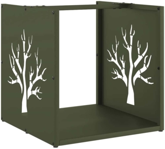 vidaXL Brennholzregal Olivgrün 40x40x40 cm Kaltgewalzter Stahl 864246