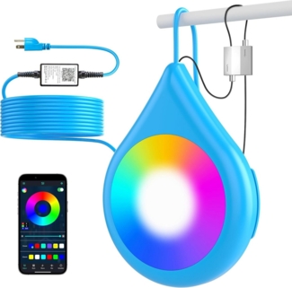 Vivitar Pool-Lampe 15W Poolbeleuchtung IP68 Wasserdicht & Dimmbar mit Magnet, LED fest integriert, RGB, APP-Steuerung - Farbwechselnde RGB-LED-Poolbeleuchtung für pool
