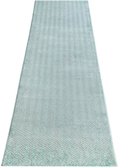 Carpet City Teppich Friseé-Teppich FANCY805, rechteckig, Höhe: 12 mm, Läufer, Kurzflor, Einfarbig, 3D-Optik, Zickzack Look, Wohnzimmer