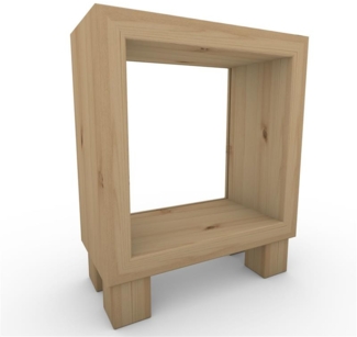 Nachttisch Nachtkommode Nachtkästchen ohne Rückwand ohne Zwischenboden mit Füße ohne Türe Fichte