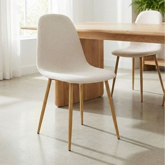 IDIMEX Esszimmerstuhl PUNTA (4 St), Esszimmerstühle im 4er Set mit Stoffbezug Cremeweiß