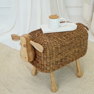 Hocker/Beistelltisch "Holger" Teakholz massiv