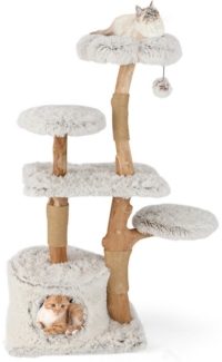 KOMFOTTEU Kratzbaum, Katzenbaum mit Naturholz-Stangen, Kratzpfosten