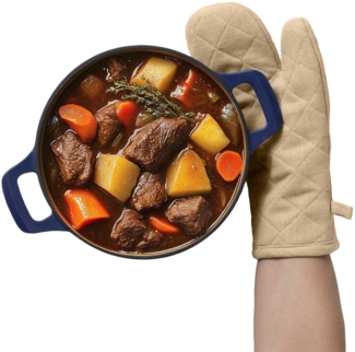 JEMIDI Topflappen Ofenhandschuhe - Topflappen Backofen Handschuh hitzebeständig Beige, (1-tlg)