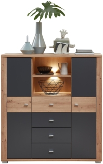 Highboard PABLO Artisan Eiche - Graphit