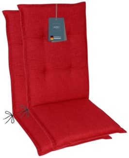 LILENO HOME Hochlehnerauflage Gartenstuhl Auflage, bequeme Sitzauflage für Gartenmöbel, Stuhlkissen, (2 St, 2er Set), Polsterauflage Rot, Sitzpolster für Klappstühle