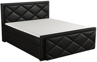 A&J MöbelLand GmbH Boxspringbett SAXI mit Bettkasten, Topper und gepolstertem Kopfteil. (Boxspringbett mit Bettkasten und gepolstertem Kopfteil. Inclusive Topper!, TOP ANGEBOT), Länge 216 cm Höhe 106 cm