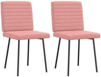 vidaXL Esszimmerstühle 2 Stk. Rosa Kunstleder 4101173