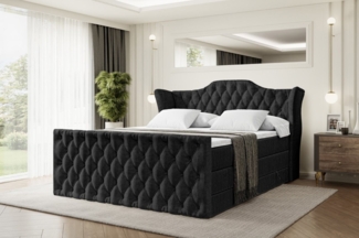 ALTDECOR Boxspringbett VILA-Z KING (Multipocket-Matratze H4, H3 Matratze Bonellfederung, Topper, Kopfteil), Doppelbett mit Fußteil
