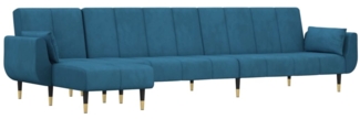 vidaXL Schlafsofa in L-Form Blau 275x140x70 cm Samt 3157205