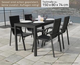 Alu Gartensitzgruppe Gartenmöbel Set Gartenset 5tlg. Sitzgruppe Essgruppe Tisch