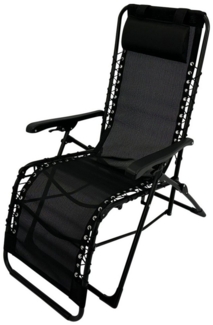 TPFGarden Gartenstuhl OXFORT (Relaxsessel Hochlehner, Gartenstuhl aus Stahl + Polyrattan schwarz), Hochwertiger Outdoor Stuhl mit den Maßen (BxHxT): 65 x 109 x 84 cm