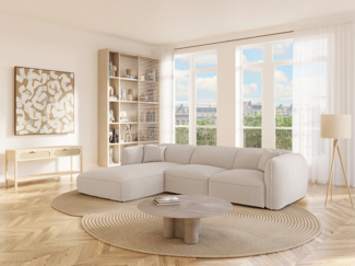 Vente-unique - Ecksofa - Ecke links - Stoff - Beige - CAMILIO von Maison Céphy