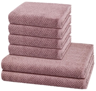 Cawö Handtuch Set Pure, Walkfrottee (Spar-Set, 6-St), 4 X Handtuch 2 X Duschtuch im Set - Baumwolle - Saugstark