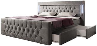 Boxspringbett Diva 180x200 H4 Grau