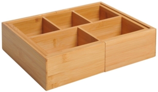 MC Star Aufbewahrungsbox Ordnungsbox Schubladen, Organizer ausziehbar, Bambus (Natur, 24,6 x 17,6 x 7 cm)