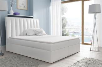 Boxspringbett Schlafzimmerbett MALENA 120x200 cm Kunstleder Weiss