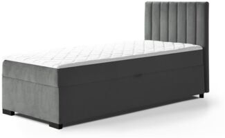 Beautysofa Boxspringbett ERIC mit Bettkasten (Einzelbett mit integrierter Matratze & Topper GRATIS, Kinderbett erhältlich in zwei Breiten), Jugendbett verfügbar in 6 modischen Farben