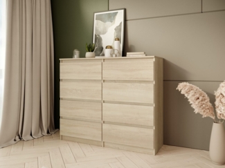 Beautysofa Kommode mit acht Schubladen LOOK, Modernes Design, Zeitloser Stil