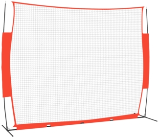 vidaXL Baseball-Netz Tragbar Rot Schwarz 369 x 107 x 271 cm Stahl Polyester 93739